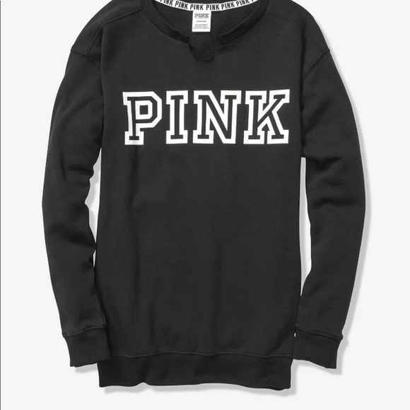 💸SOLD💸 PINK Campus Lounge Split Neck Sweatshirt - Picture 2 of 3